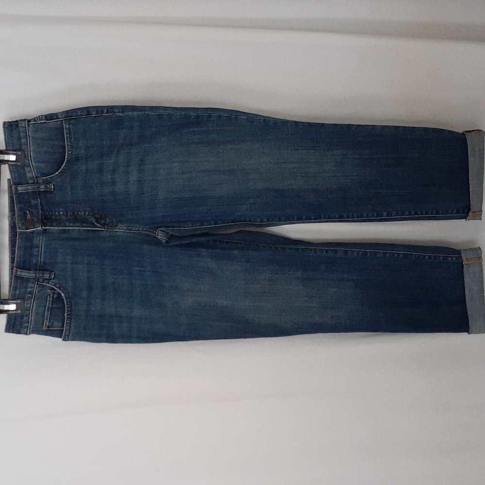 Chico's Jeans Women Size 2 Dark Wash Denim Slim Crop Grunge Streetwear A…
